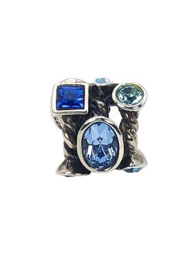 Chamilia Marquise Blue Swarovski Crystal Sterling Silver Charm Bead